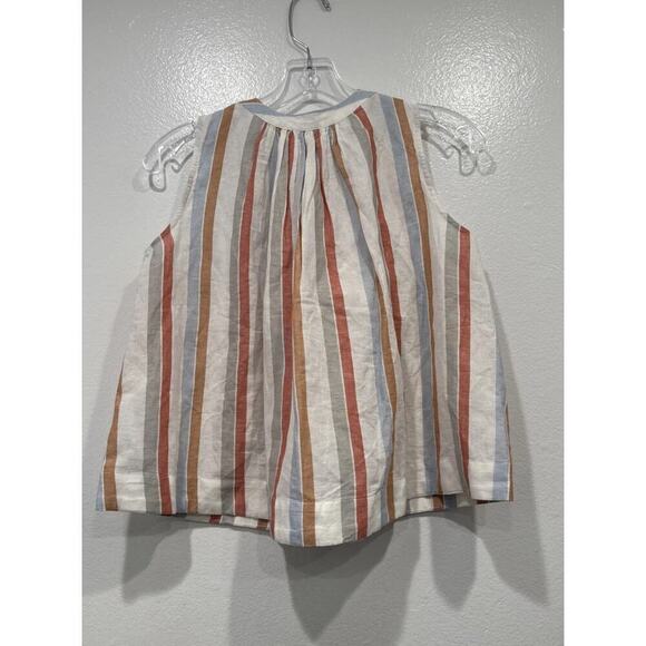 Madewell Striped Linen Button Front Tank Top Top Women’s Size XS Style# NV221 - Picture 2 of 6